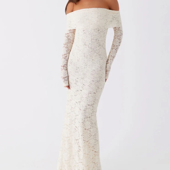 Peppermayo Cream Lace Off-Shoulder Dress - Picture 2 of 6